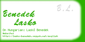 benedek lasko business card